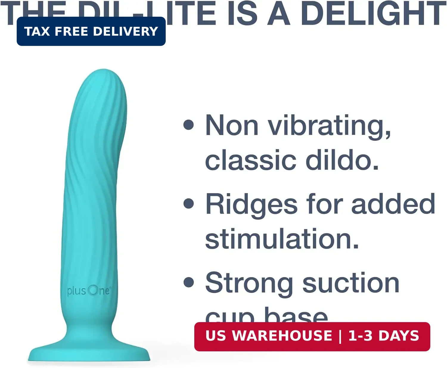 Dil-lite Internal Stimulator, Flexible and Non-Vibrating Dildo with Suct