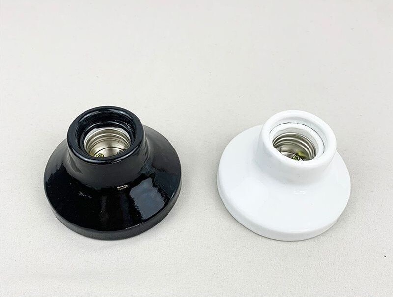 1x E26 E27 Light Socket Porcelain Ceramic Screw Socket Lamp Holder Bulb Base