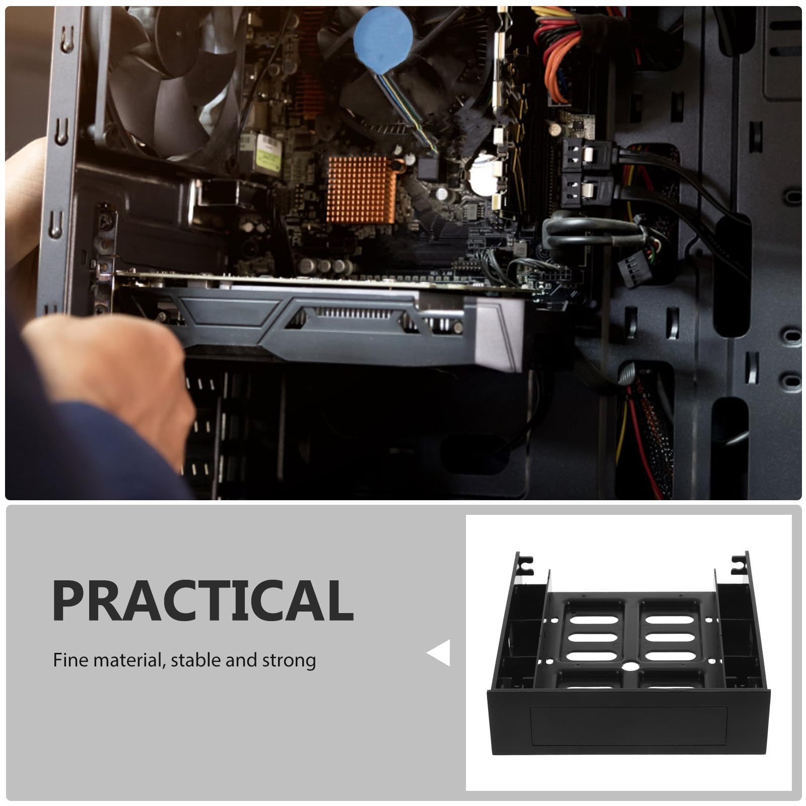 Uonlytech HDD Bracket 3.5 Drive Cage Bay Internal Black