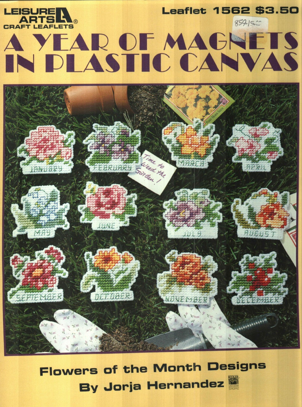 A YEAR OF MAGNETS 12 FLOWERS OF THE MONTH DESIGNS PLASTIC CANVAS PATTERN LEAFLET