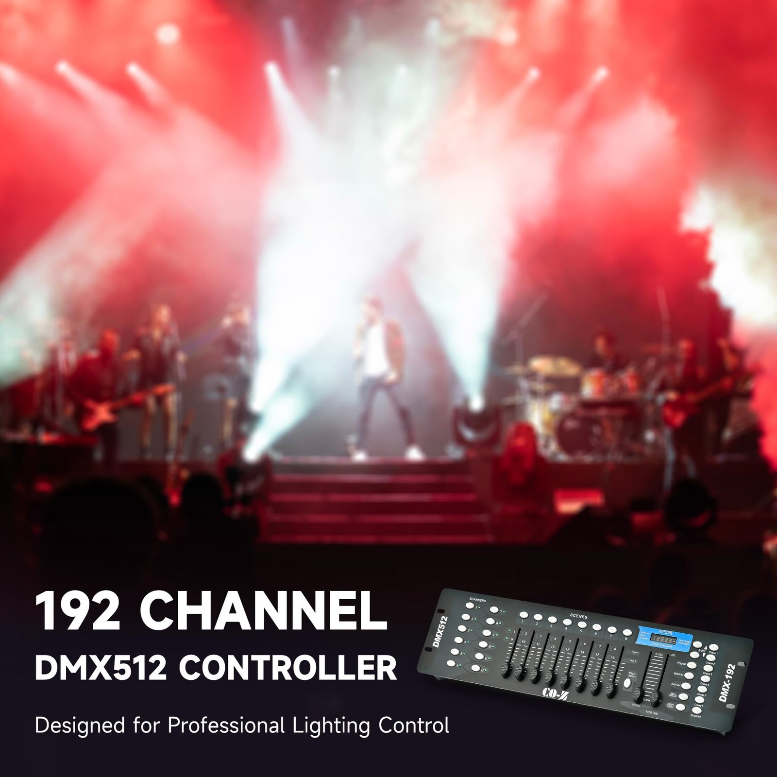 CO-Z 192 DMX 512 Stage DJ Light Controller Lighting Mixer Board Console Black