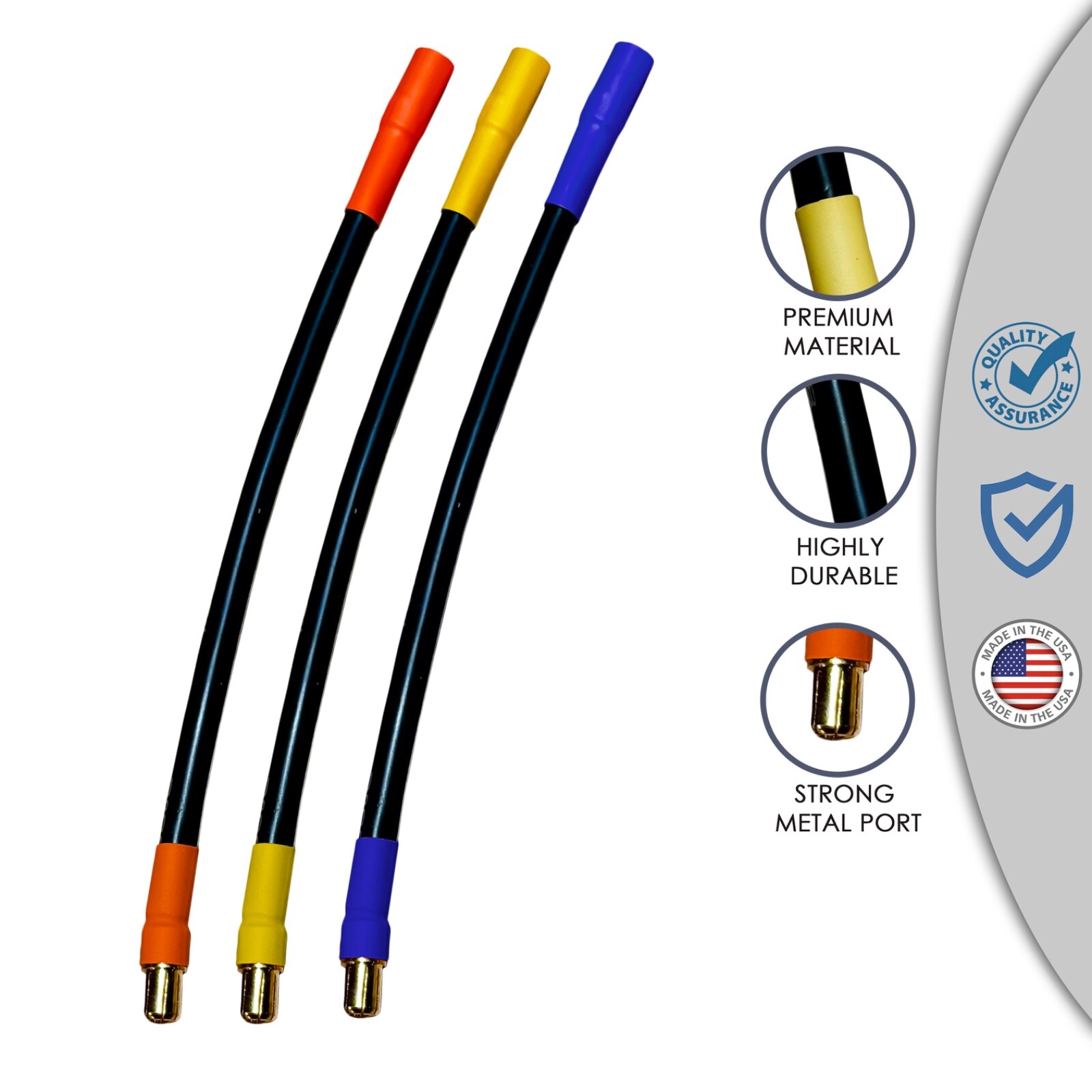 6.5MM Male To 6.5MM Female 6Inch ESC Extension Adapters 8AWG SPEED RUN Wires