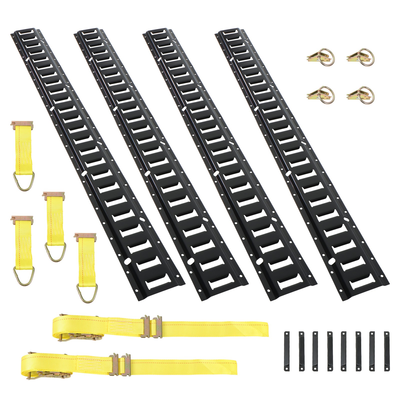 Black 22 Pack 48" E Track Rail Sections With Mounting Hardware For Van Steel
