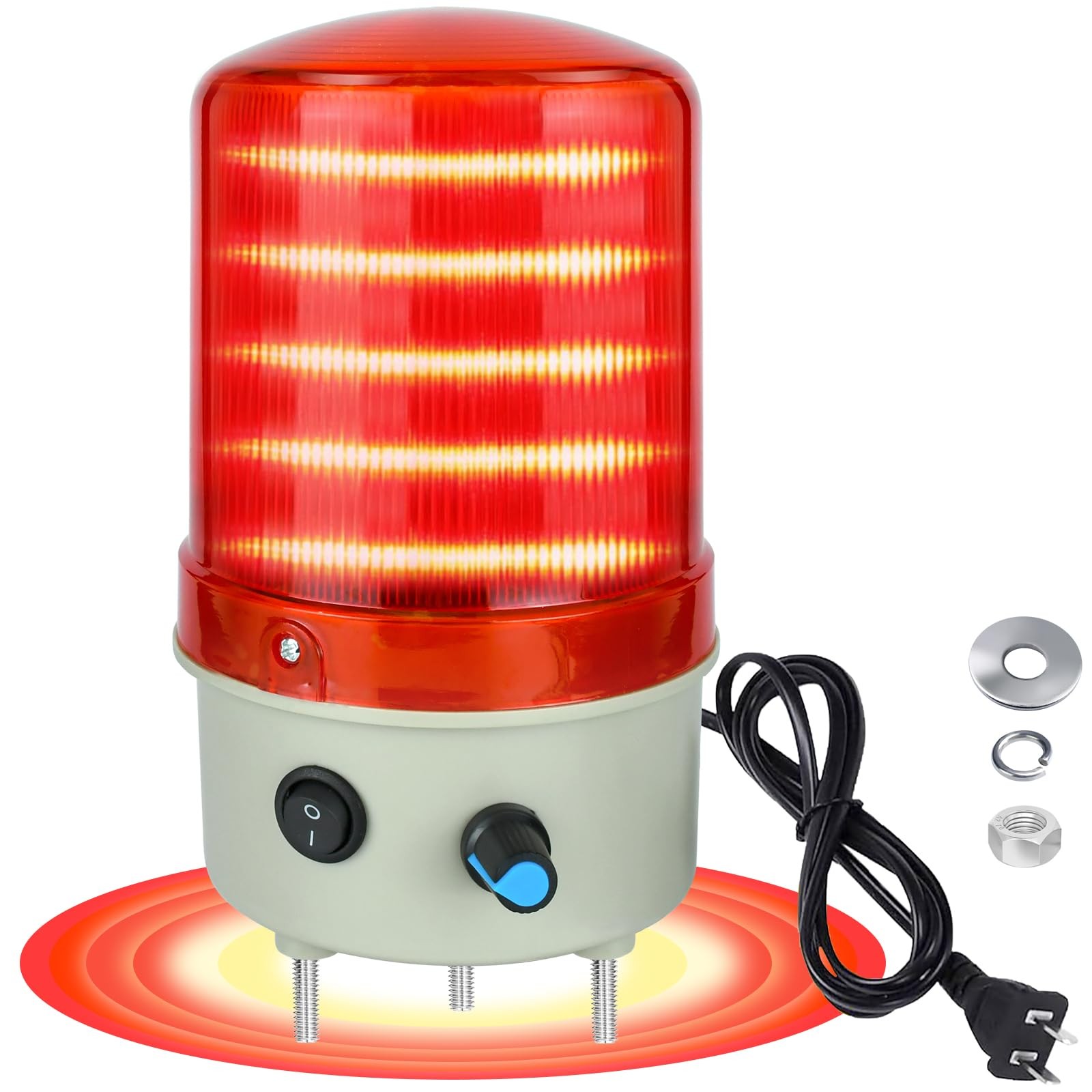 Industrial Warning Light LED Rotating 110V-120V AC Red 110V - 120V AC,