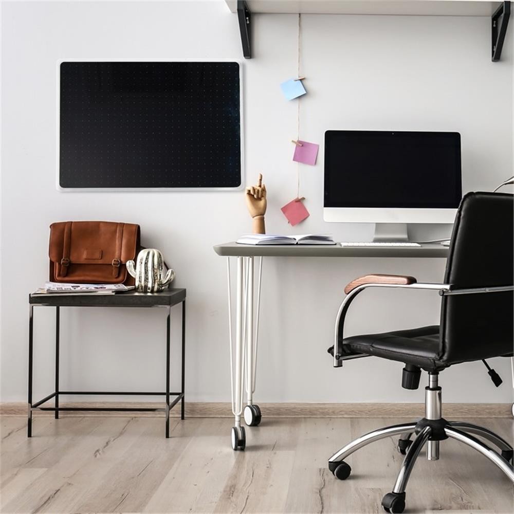 Viztex Glacier Magnetic Glass Dry Erase Board Jet Black 30x40 inch