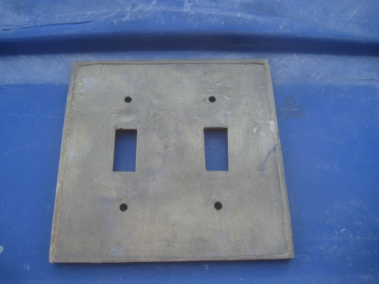 Vintage 2-Gang ** BOAT *** Brass Metal Toggle Switch Wall Plate Lot of 1