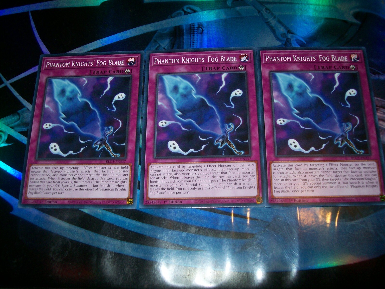 3x Phantom Knights' Fog Blade 1st Edition Common BLC1-EN117 Yu-Gi-Oh!