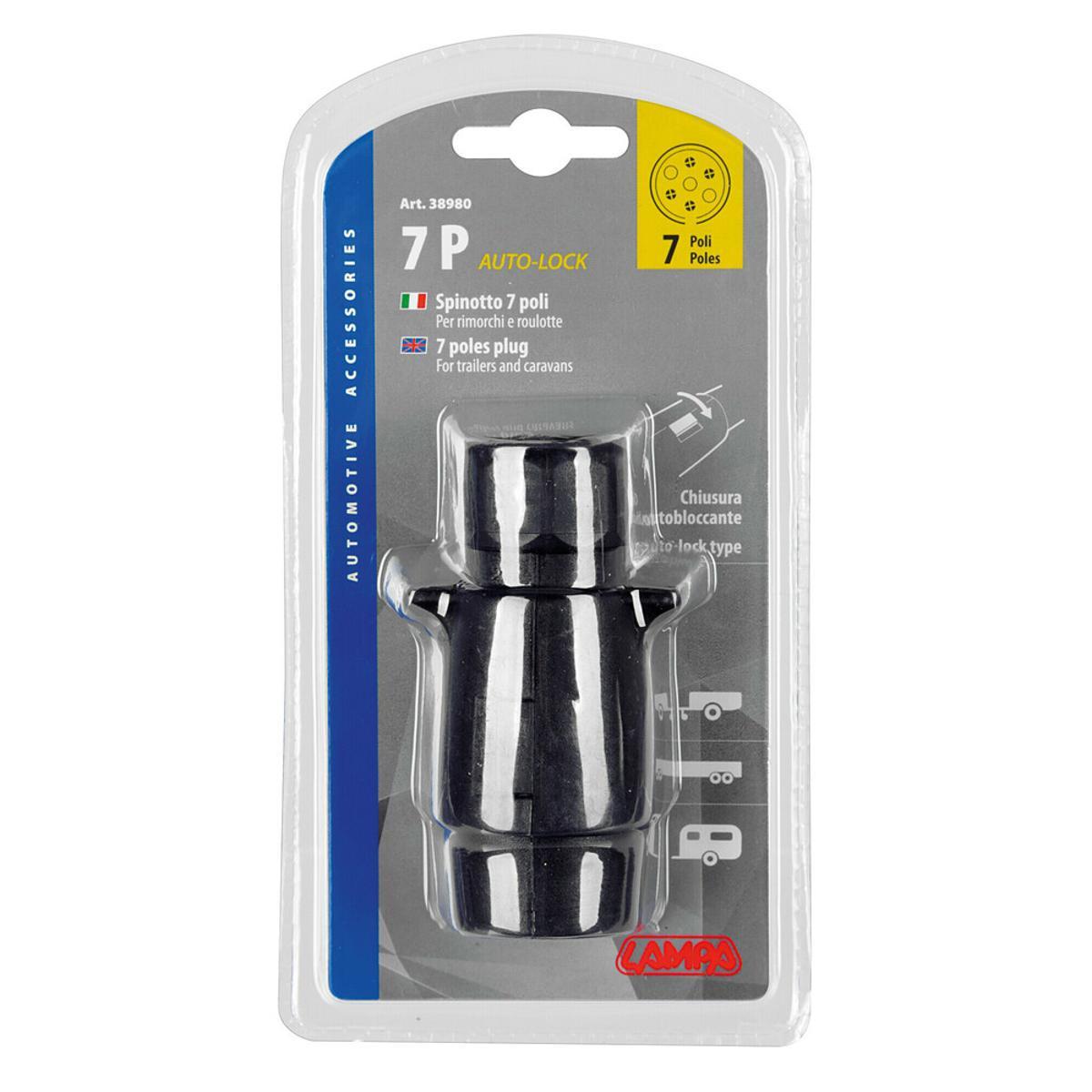 7 POLE PIN, SELF-LOCKING LAMP CLOSURE