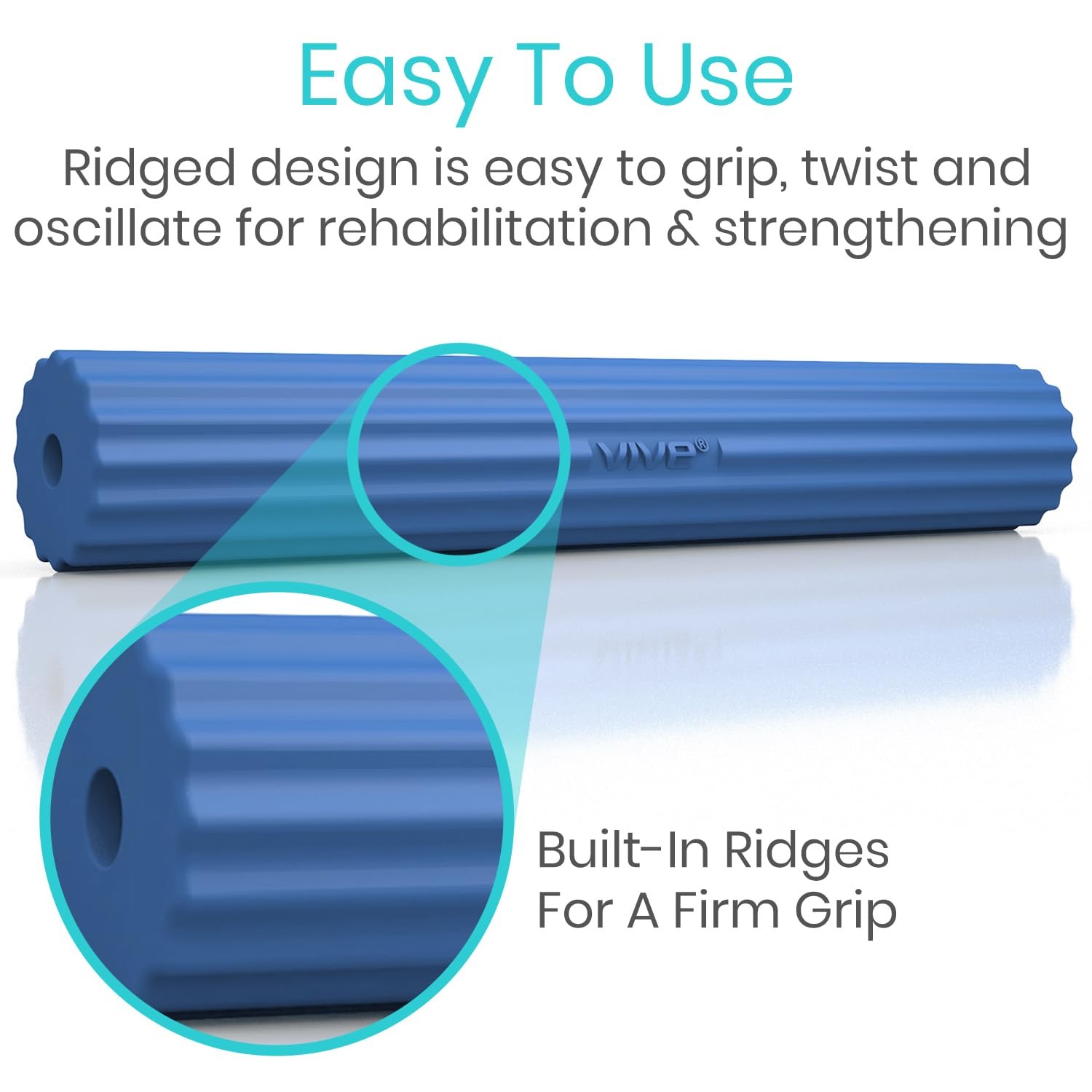 Vive Flex Therapy Bar for Tennis Elbow Relief Blue - Medium, - Medium