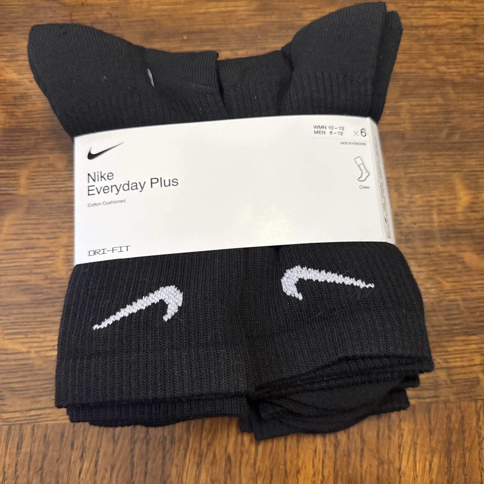 Nike Everyday Plus Cushioned Training Crew Socks (6 Pack) Large 8-12 Men 10-13 W