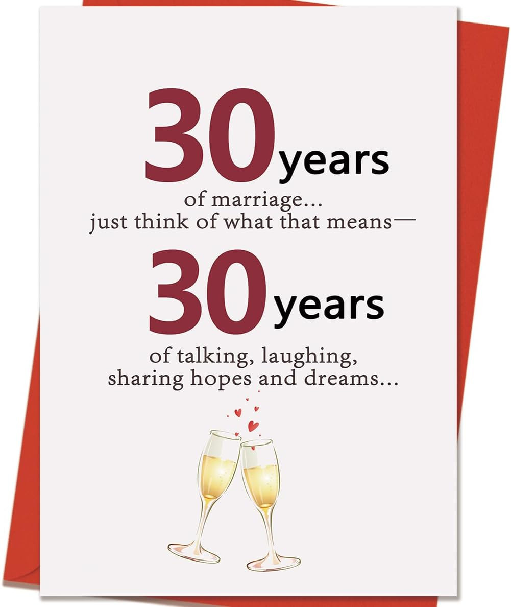 30Th Anniversary Card Gifts for Women Men | Funny 30 Years Aday Gifts