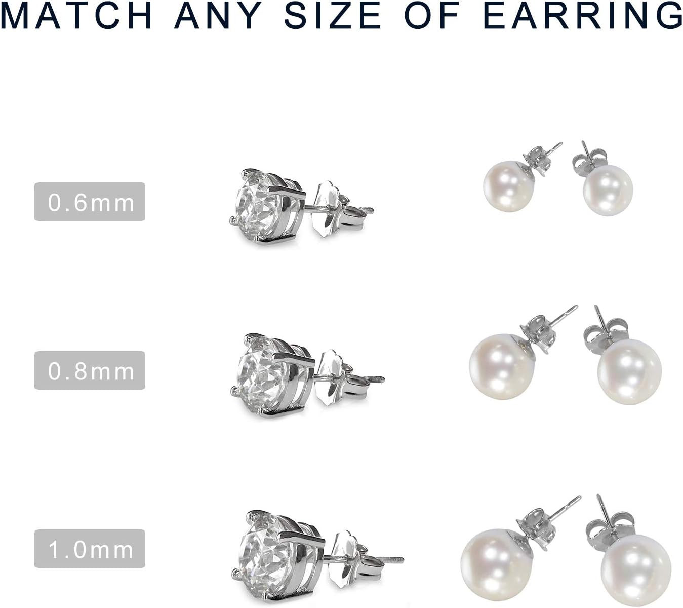 30Pcs/15 Pairs Hypoallergenic Earring Backs Replacement,Plated Silver Secure Ear