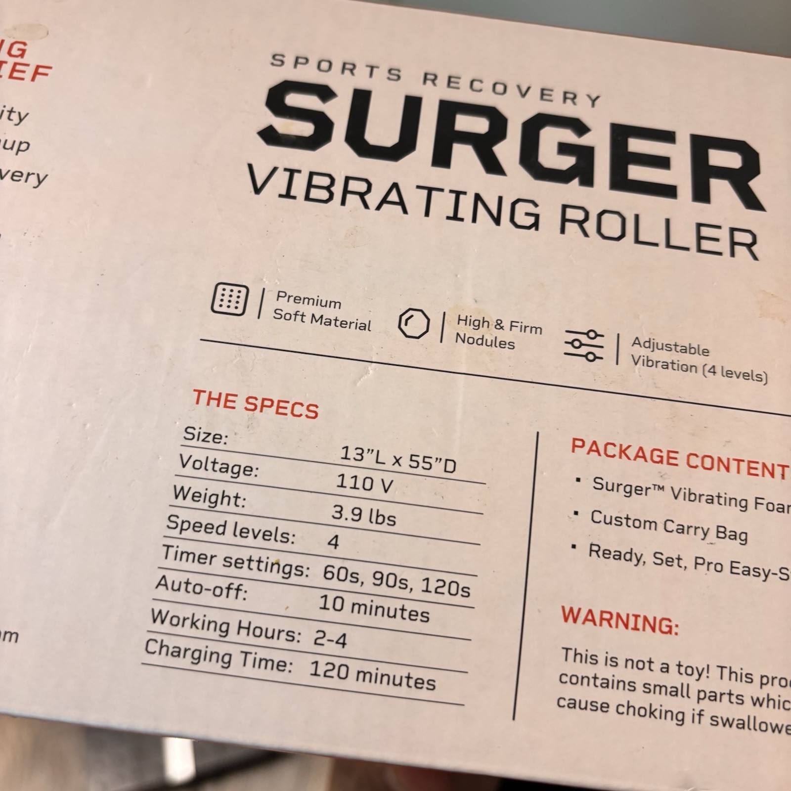 LifePro Surger 4-Speed Vibrating Foam Roller for Physical Therapy & Exercise