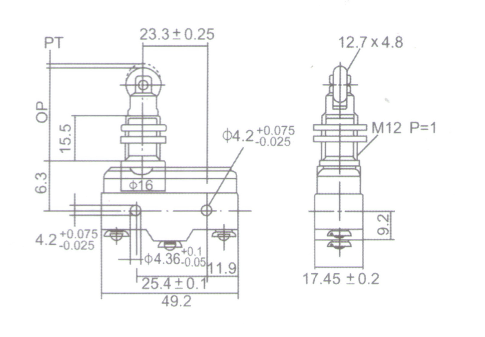 2 PCS fits Z-15GQ22-B Micro Switch 250V AC 15A