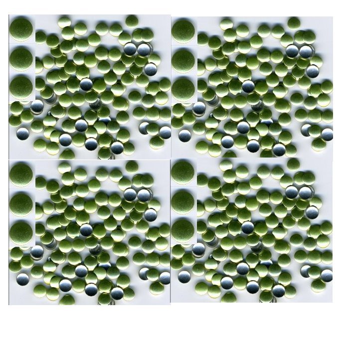 ROUND PEARL Nailheads  4mm Hot Fix  PERIDOT Iron on 1gr