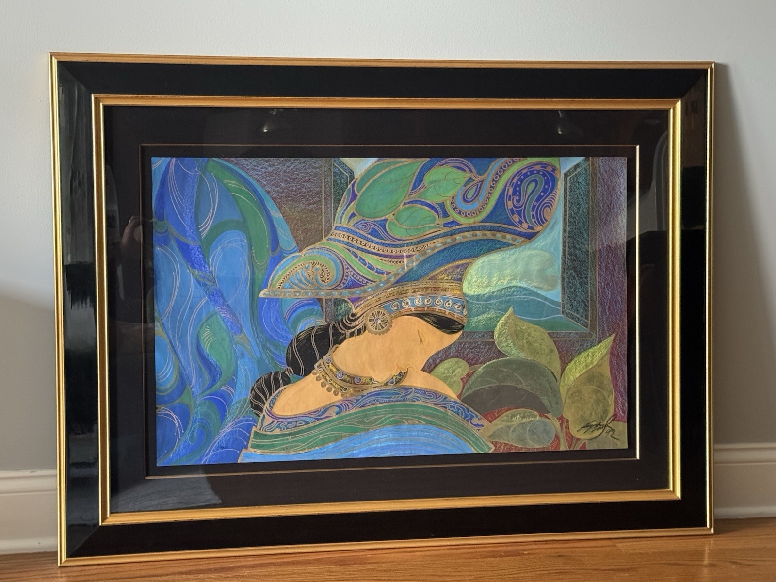 Slava Zaitsev Indian Sunset Original Pastel Signed w/ Inscription Framed Large