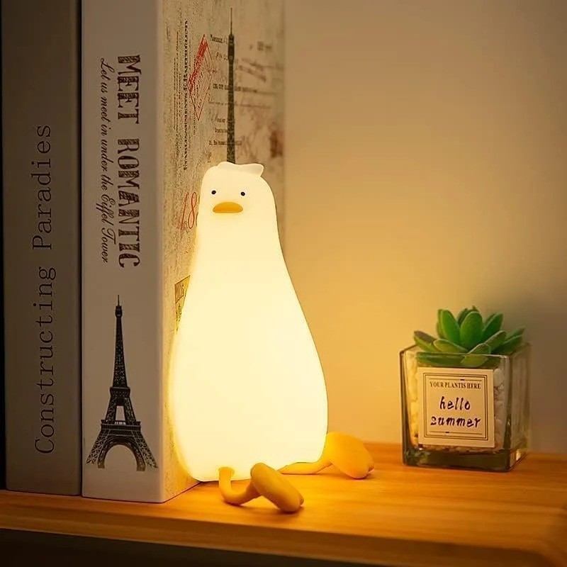 LED Duck Lamp Cute Squishy Dimmable Silicone Bedside Light with Touch Control