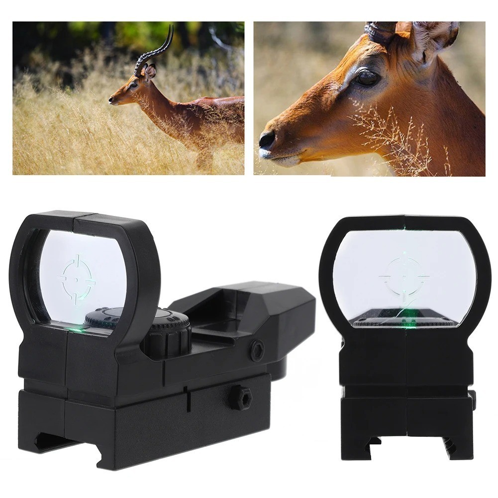 Hunting 4 Reticle Red/Green Dot Sight Reflex Holographic Scope 20mm Rail Mount