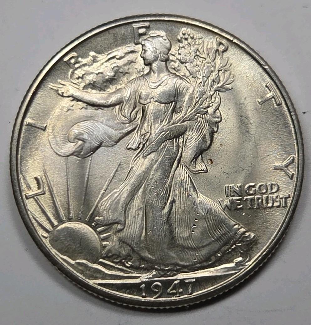 1947-D Walking Liberty Half Dollar .50 Nearly Gem BU