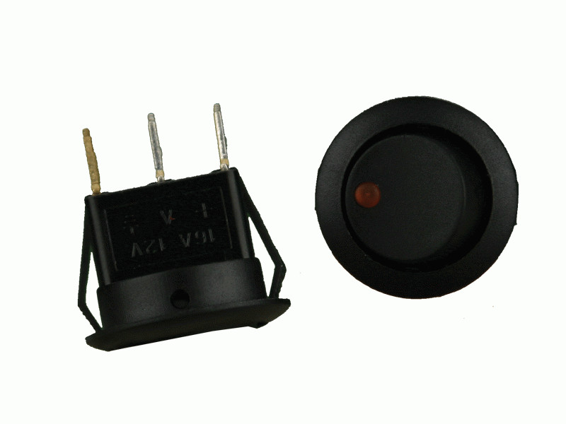 IBRRSO INSTALL BAY / Flush Mount Round Rocker Switch w/ Orange LED (Pack of 5)