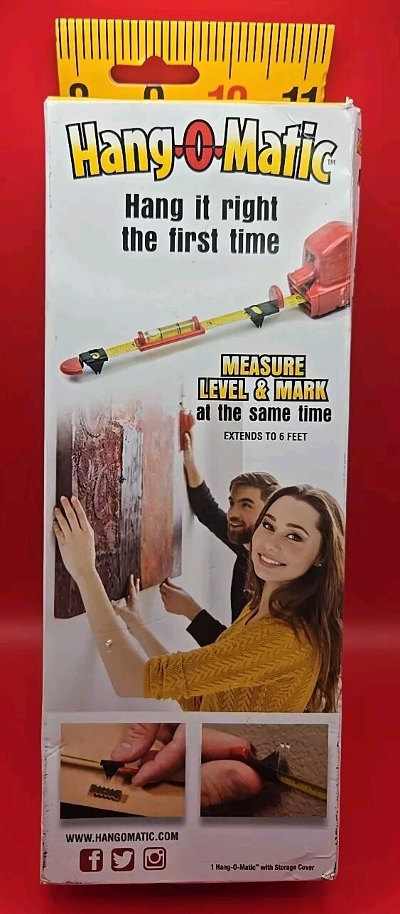 Hang-O-Matic All-in-One Picture Hanging Tool Picture Hanger Picture Fr Level New