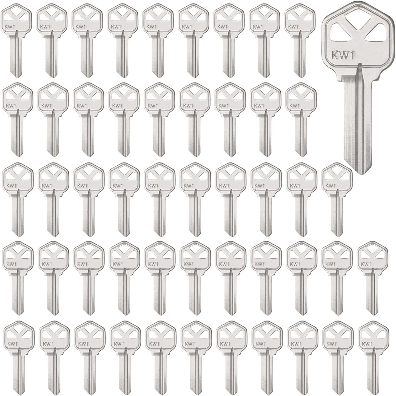 50PCS KW1 Blank Key Blanks Uncut Blank Keys Copper Structures Blank Keys