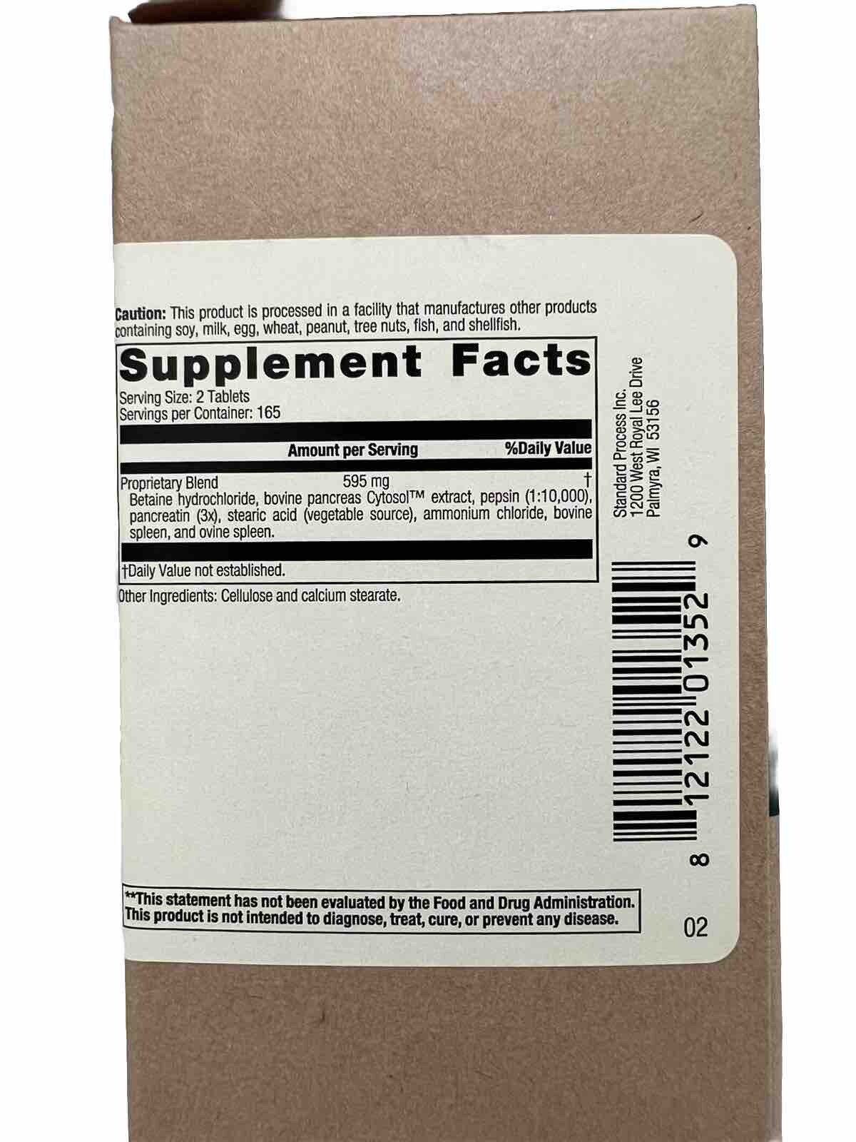 Standard Process - Zypan - 330 Tablets - Exp 06/2026