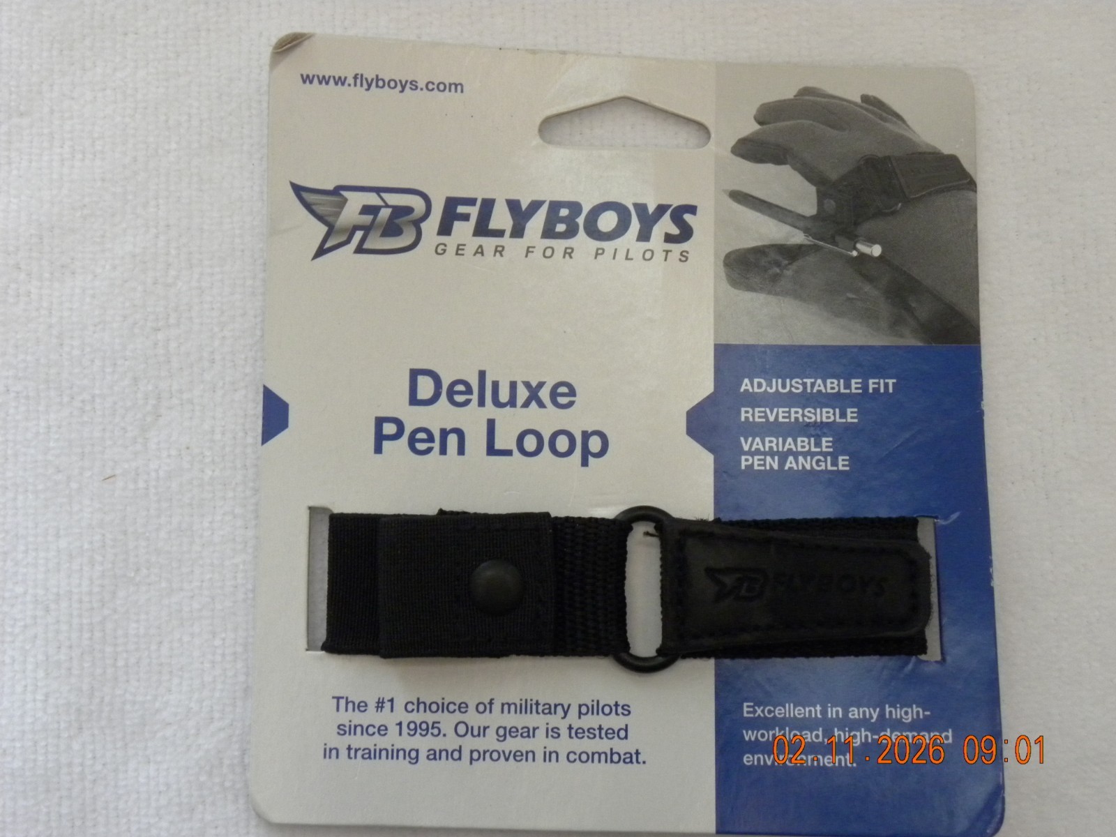 Flyboys Deluxe Pen Loop for pilots Adjustible and Reverisble. Left or Right Hand