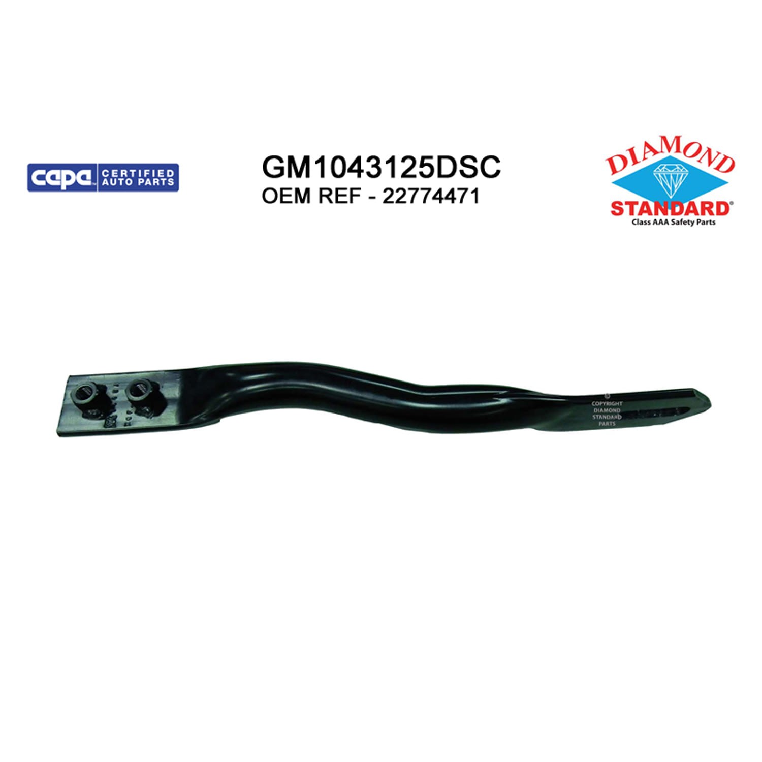 Replacement Steel Front Passenger Side Outer Bumper Face Bar Brace