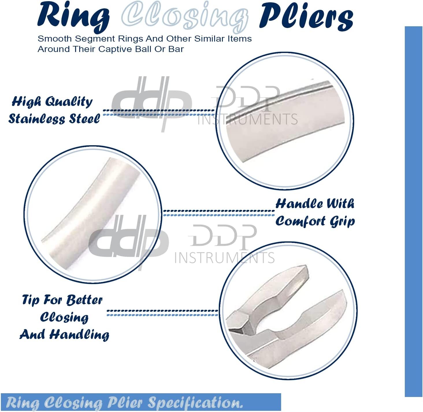 New Ring Closing Plier Jewelry Body Piercing Loop Closer DDP Instruments