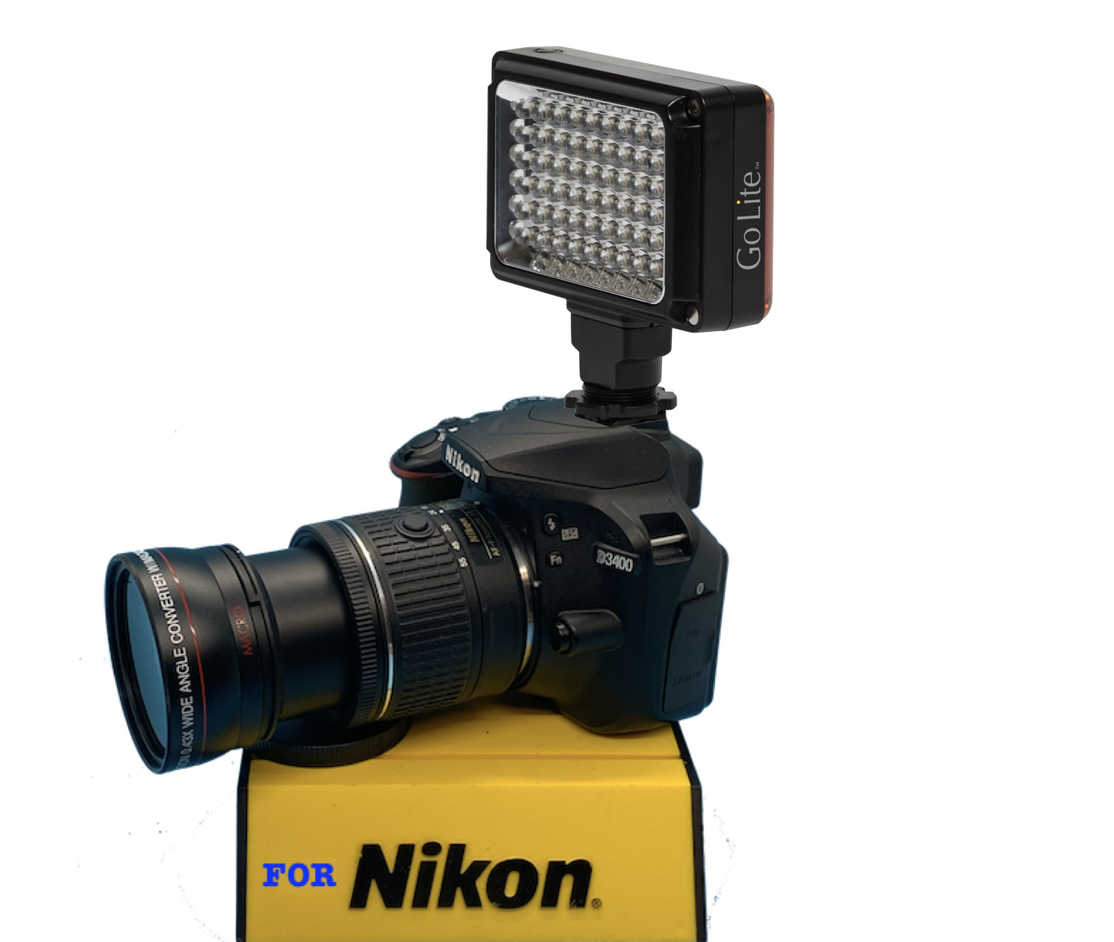 54 LIGHT DIMMABLE LED + VIDEO MIC FOR Nikon D7100 D7000 D5100 D3200 D3100 D3400