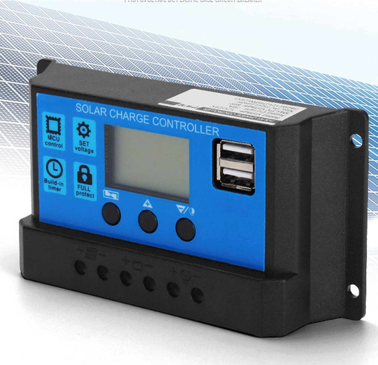 60A PWM Solar Charge Controller for 12V/24V Systems - LCD Display & Safety Fe...