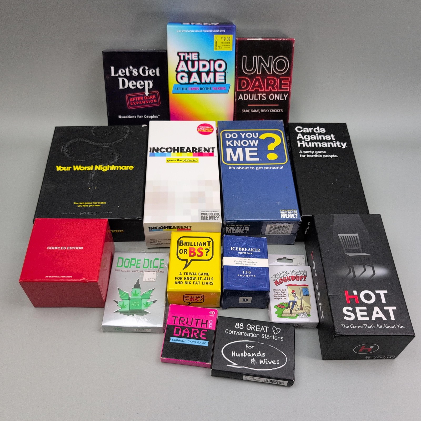 Adult Party Card Games Lot Of 15 Mixed Cards Against Humanity Hot Seat Bundle