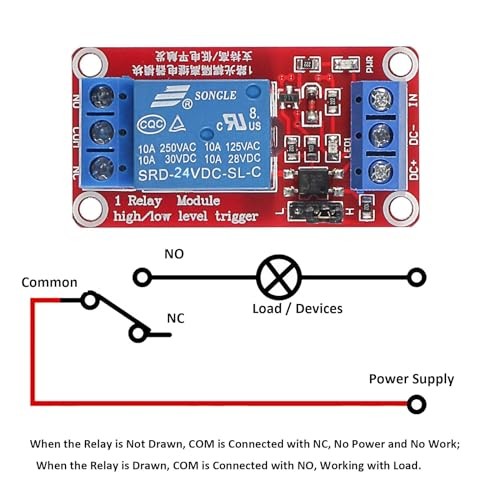 2pcs 24V 1 Channel Relay Module with Optocoupler Isolation Support 24 Volts