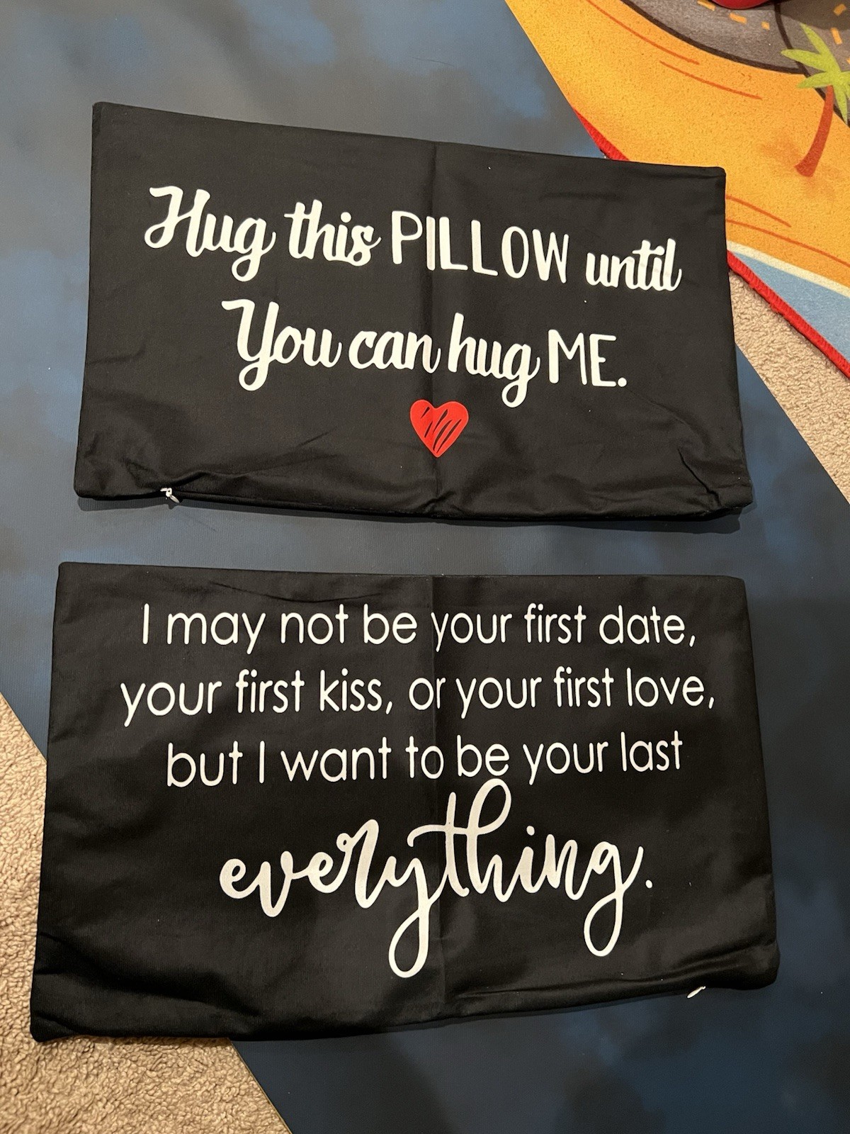 Romantic Couple Pillowcase Set with Heart Design