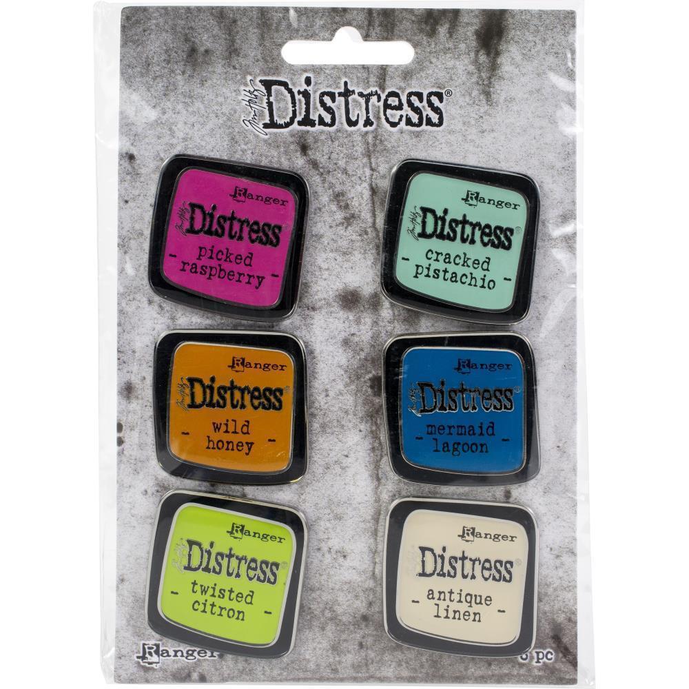 New Ranger Tim Holtz Distress Enamel Collector Pin Set 6/Pkg-Set 1