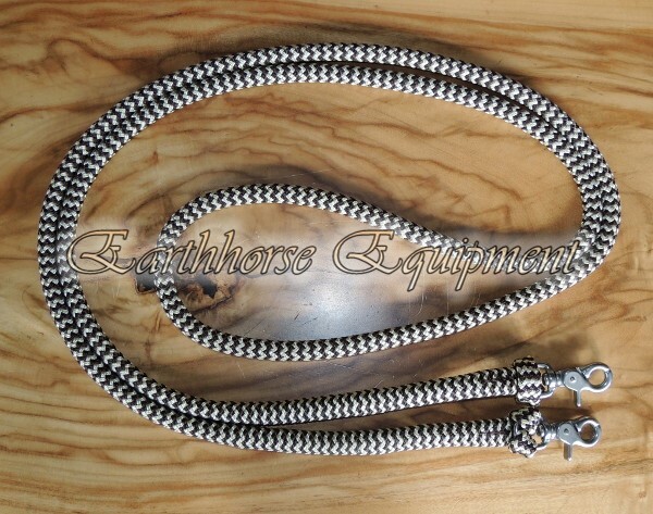 Earthhorse Equipment marine rope reins, dark brown/beige zz
