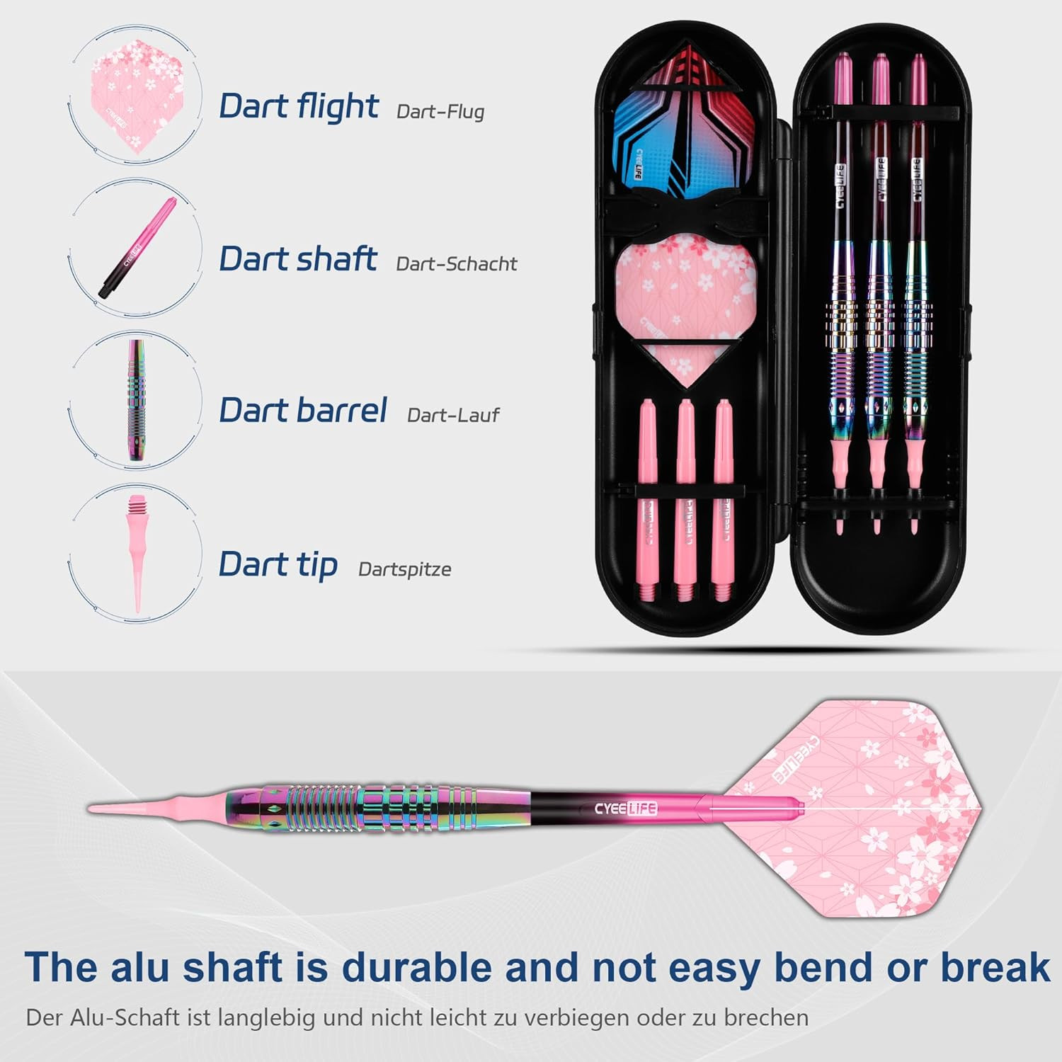 Soft Tip Darts Set - Professional Darts Plastic Tip Sets with Brass Barrel + 6 S