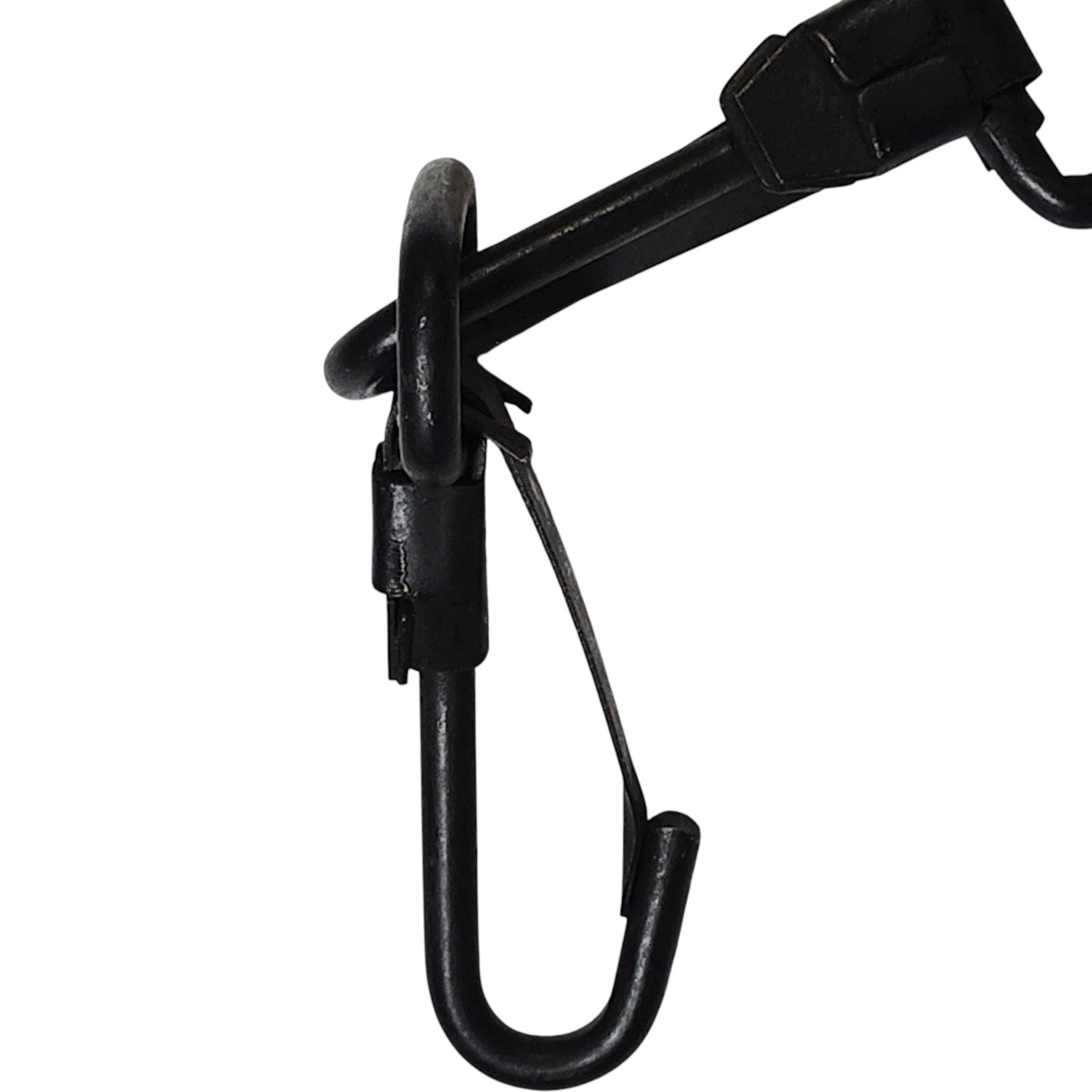 1 Pair – 1" Black Plated Metal Fixed Loop Snap Hooks, Military Surplus