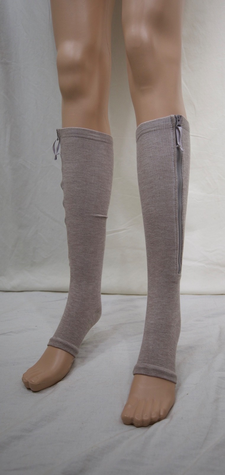 Open-Toe Compression Socks, side zippers, XS.