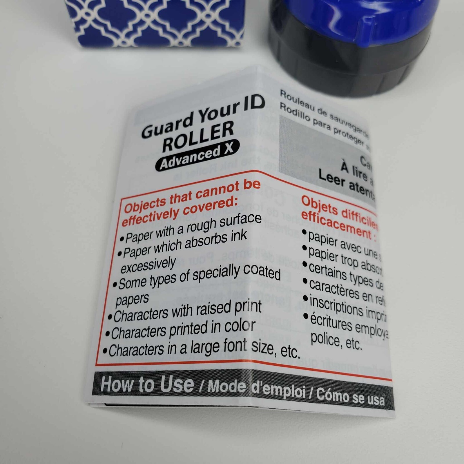 Guard Your ID Roller Advanced X Open box NEW Blue