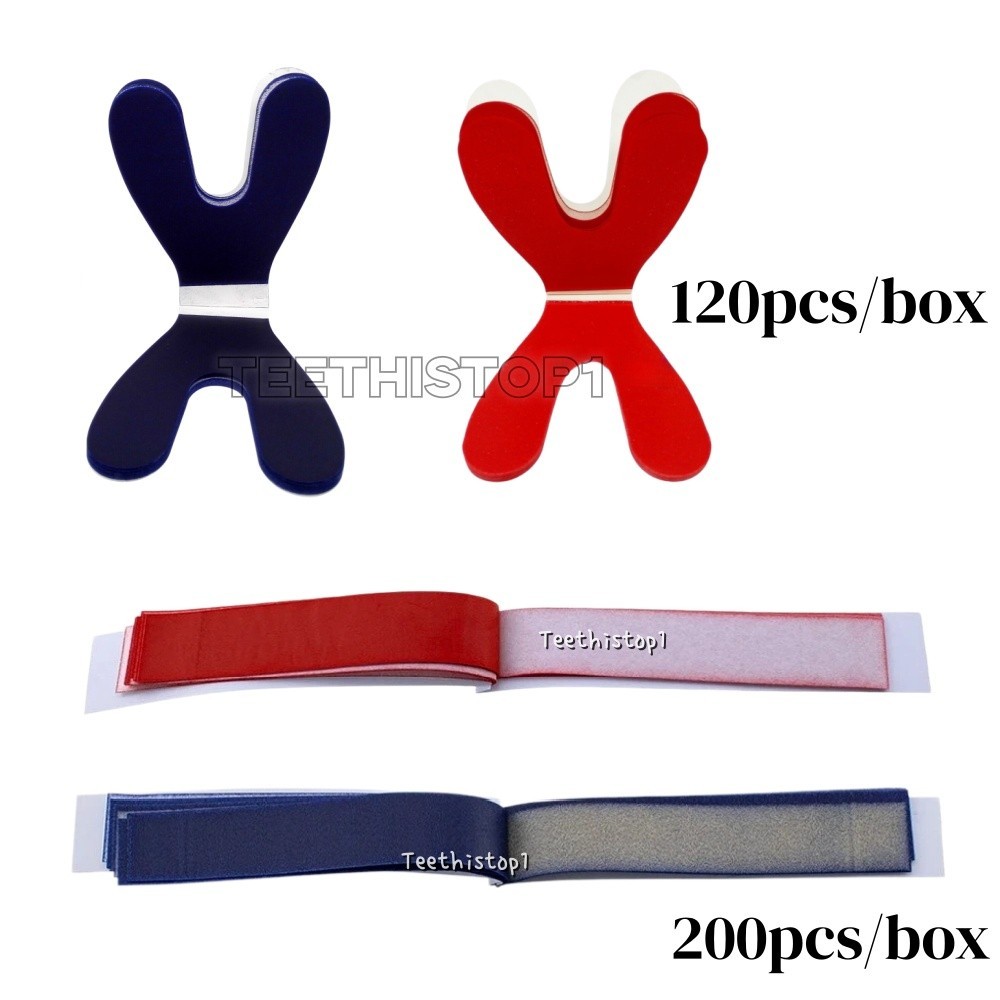 Dental Articulating Paper Double Sided Strips/Horseshoe Form Red/Blue Bite Paper
