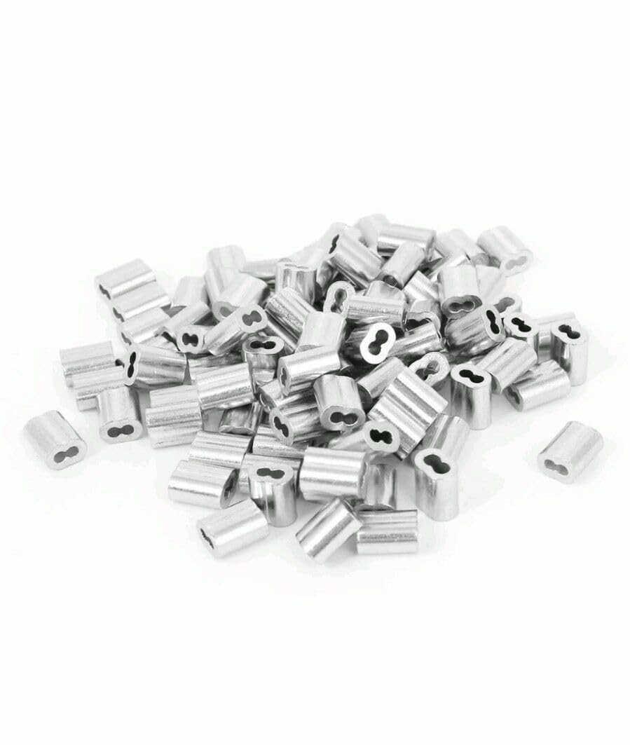 1/16 Inch Aluminum Double Ferrules 100 Pack