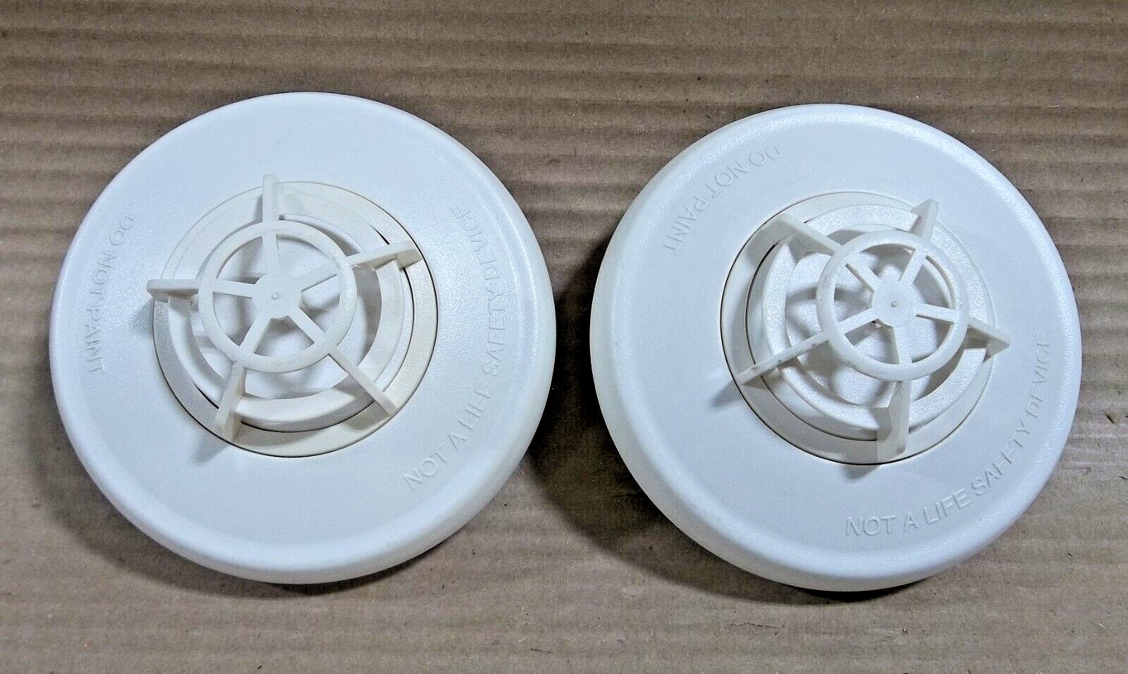 LOT OF 2  WHITE  ADT-3203  Fire Alarm Heat Detector Heads Only
