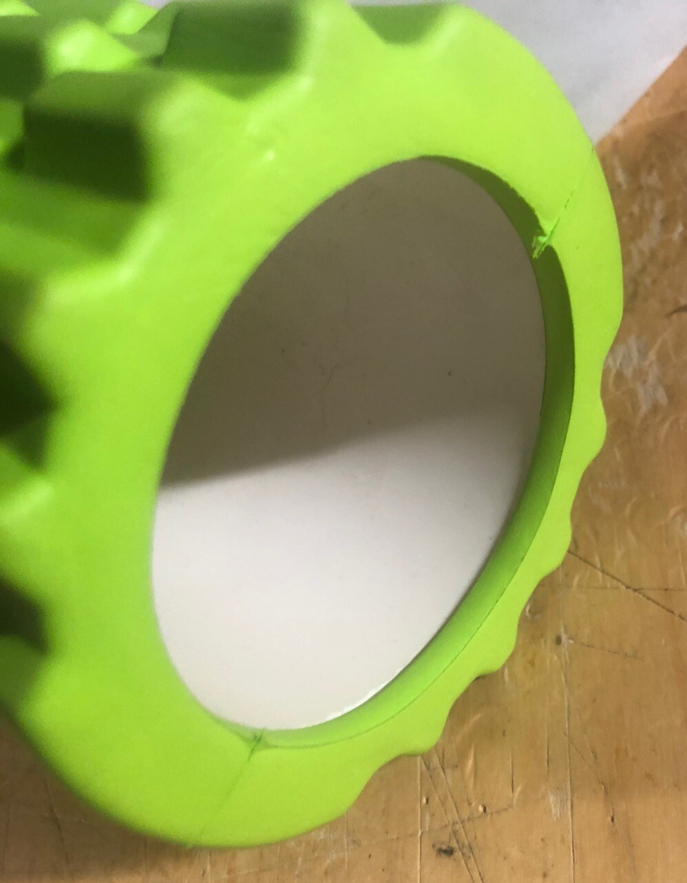 Textured Foam & PVC Deep Tissue Muscle Massage Roller Lime Green 12” Compact