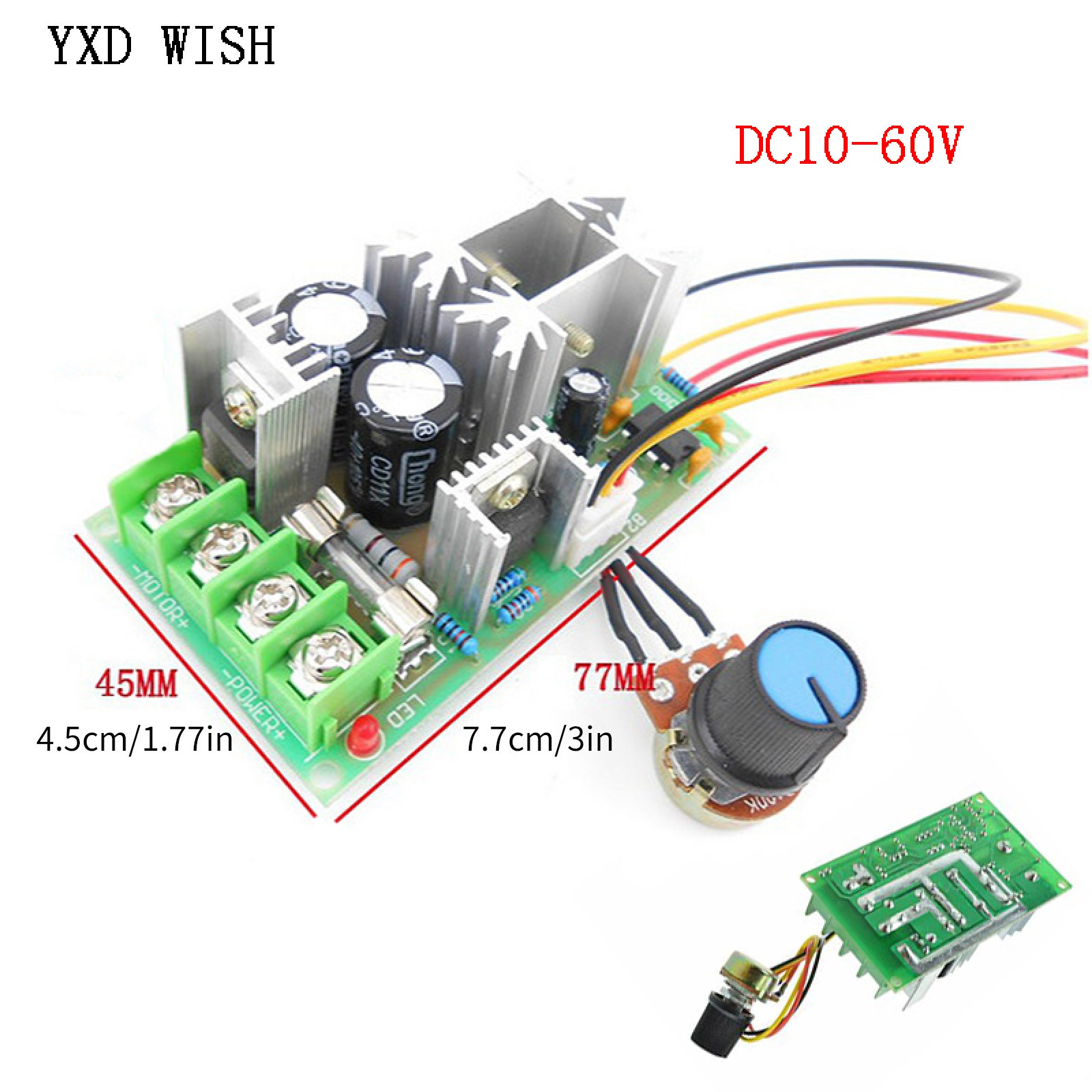 PWM Motor Speed Controller DC 10-60V 20A Power Drive Module Regulator Switch