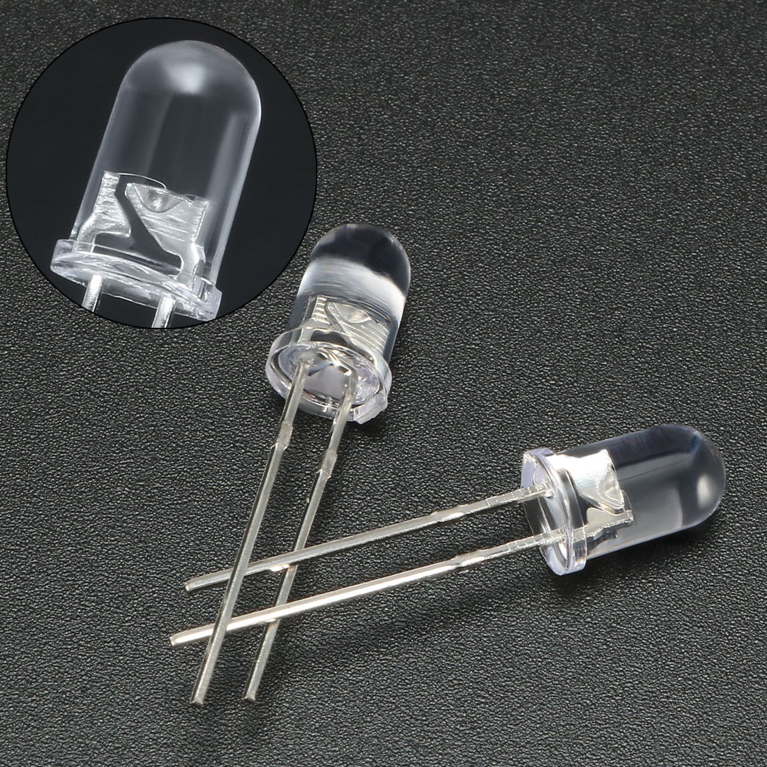 200pcs 5mm White Round LED Diode Electronics Component Emitting Light 3-3.4V