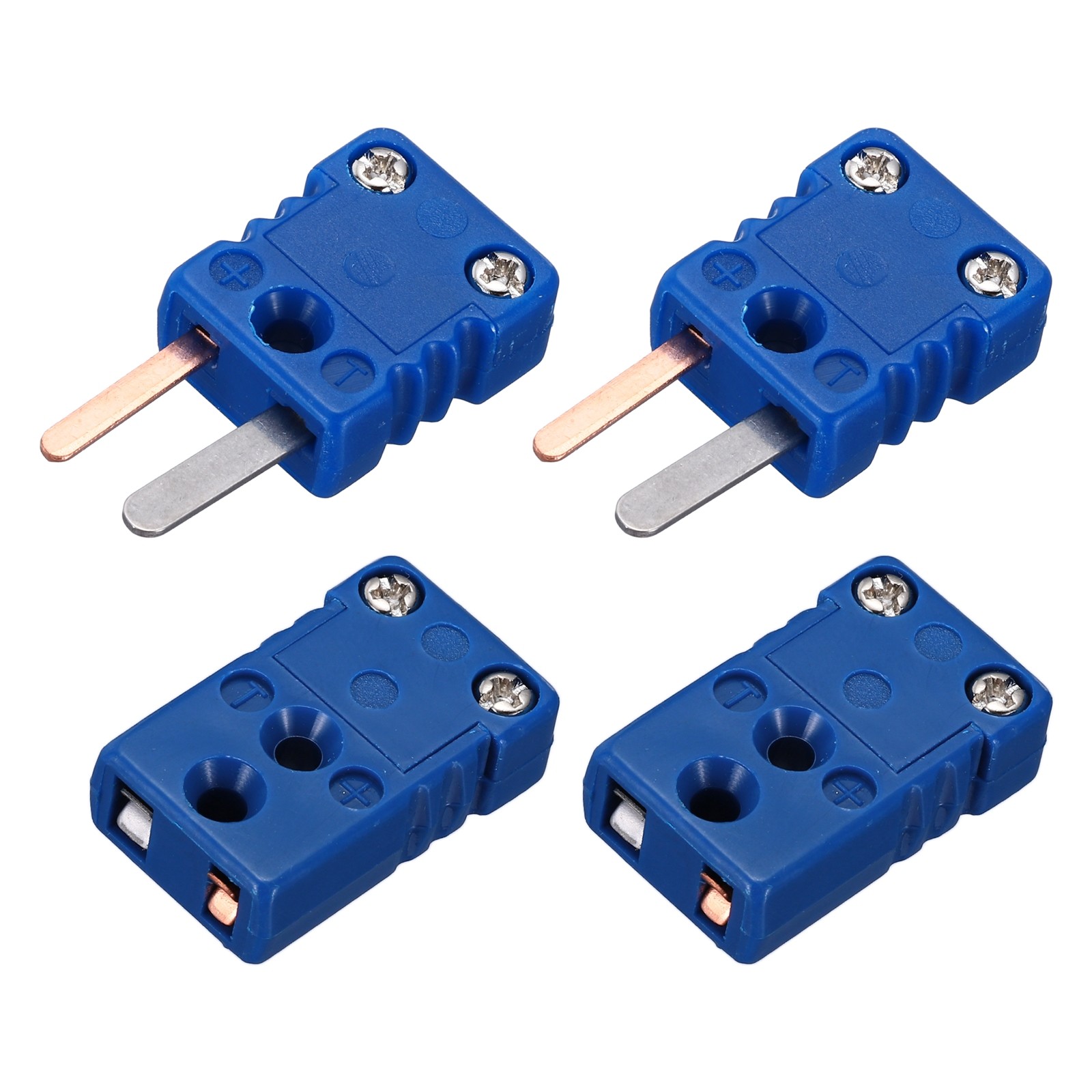 Mini T Type Thermocouple Wire Connectors Male Female Plug Adapter 200°C 2pcs