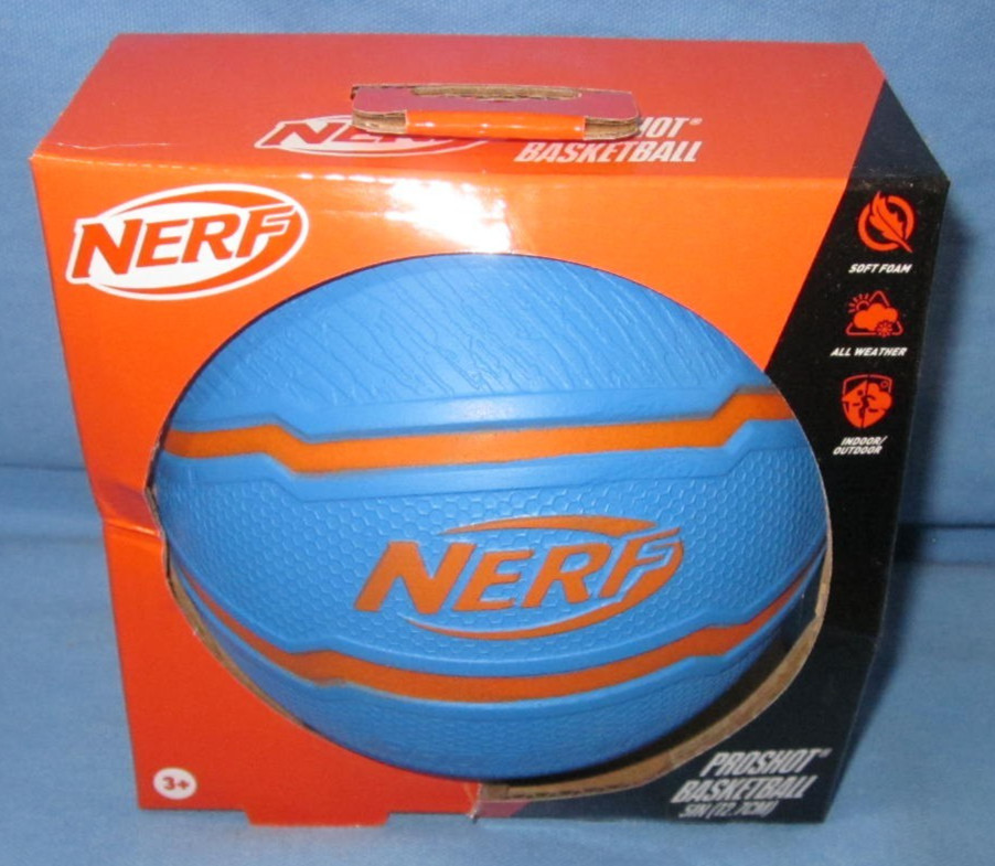 Nerf 5" ProShot Basketball, Soft Foam, Blue/Orange, Indoor or Outdoor Fun