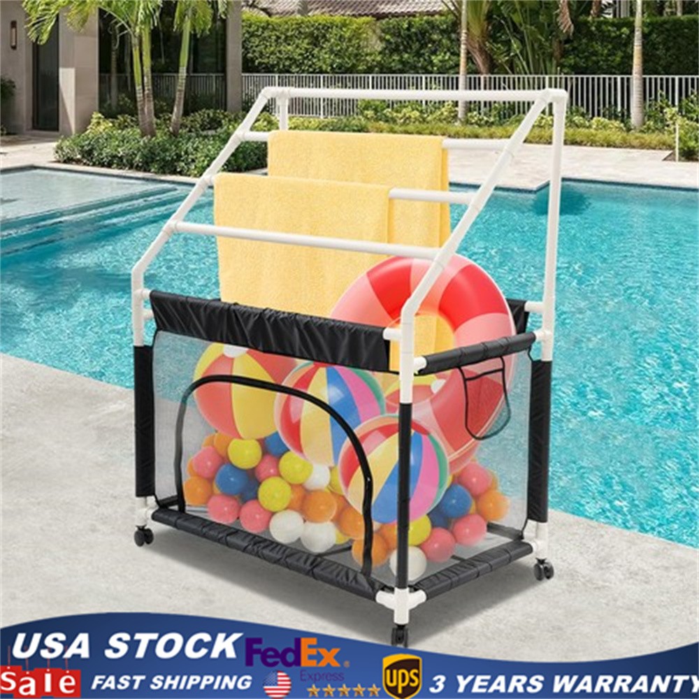 Rolling Pool Noodle Storage Organizer Bin Mesh Organizer for Swimming Equipments